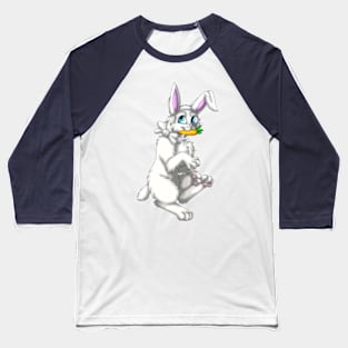 Bobtail BunnyCat: White (White) Baseball T-Shirt